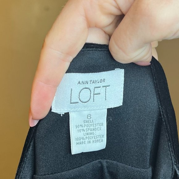 1990s/2000s Ann Taylor Loft Black Velvet Cowl Neck Satin Strapped Evening Gown - Picture 5 of 6